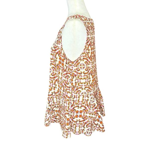 Cupcakes and Cashmere Peplum Tank Top Women's M | Pink Floral Peasant Style, EUC - Picture 2 of 11